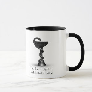 Mug Médicale Serpent Noir Bowl Hygiée Blanc Caduceus