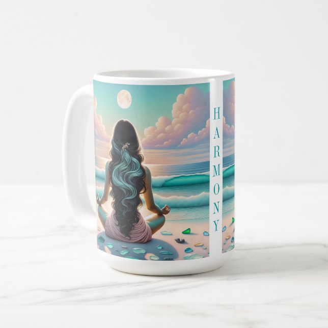 Mug Méditation Harmonie sur la plage (Devant gauche)