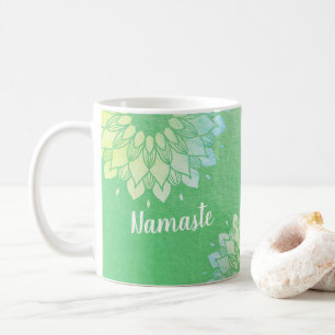 Mug Méditation Yoga Instructeur Green Gold Foil Mandal