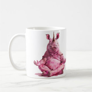 Mug Méditer le rhinocéros rose