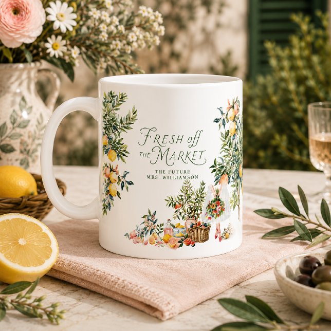 Mug Méditerranéen Frais du Marché Enterrement de Vie d (Créateur téléchargé)