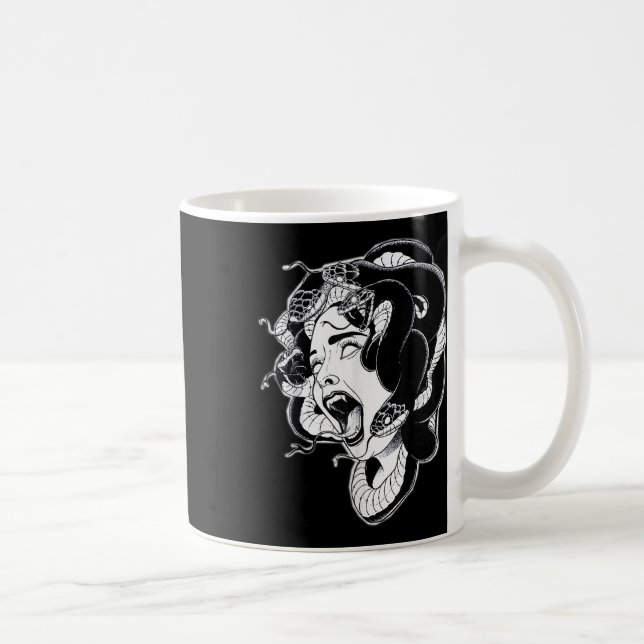 Mug Méduse Blackwork Tattoo Flash (Droite)