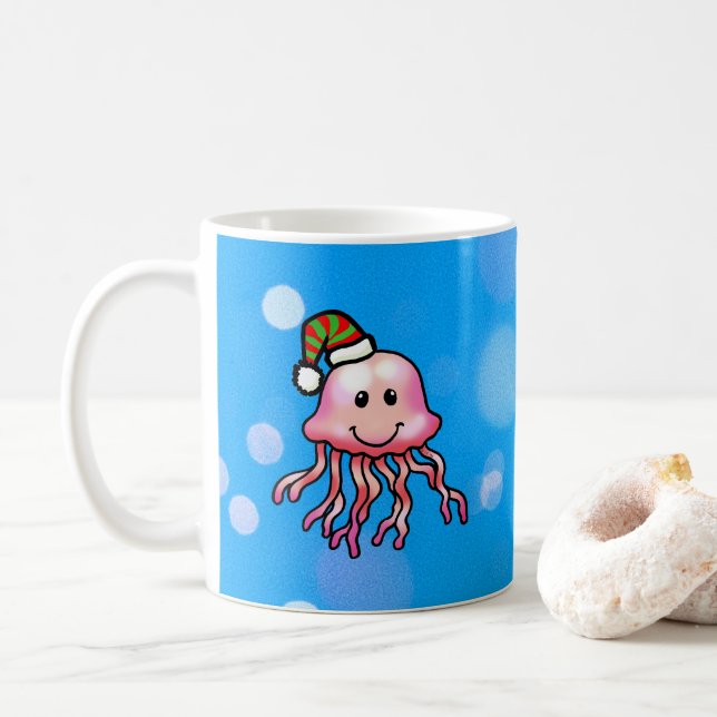 Mug Méduse de dessin animé festive mignonne (Avec donut)