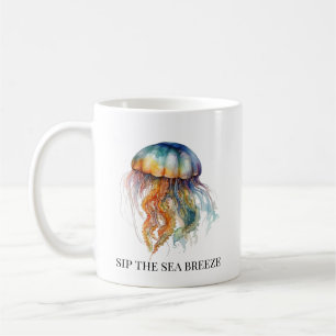 Mug Méduse Marées Arc-en-ciel : Art Aquarelle