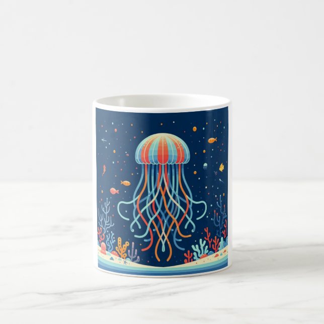 Mug méduse marine/plage/côtière (Centre)