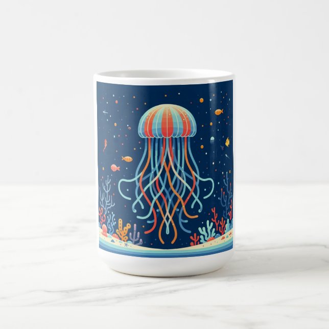 Mug méduse marine/plage/côtière (Centre)