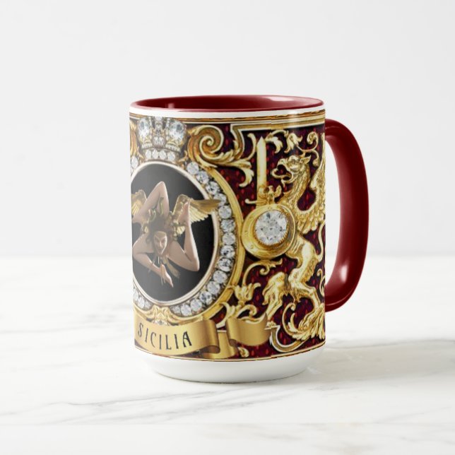 Mug Méduse sicilienne Trinacria Boug cadeau (Devant droit)
