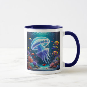 Mug Méduses et poissons tropicaux dans un récif.