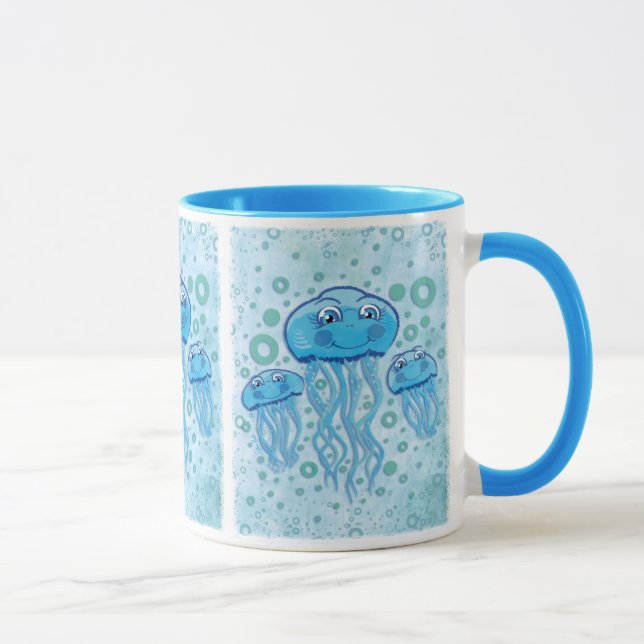Mug Méduses mignonnes et bulles (Droite)