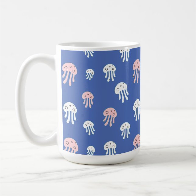 Mug Méduses sur fond bleu (Gauche)