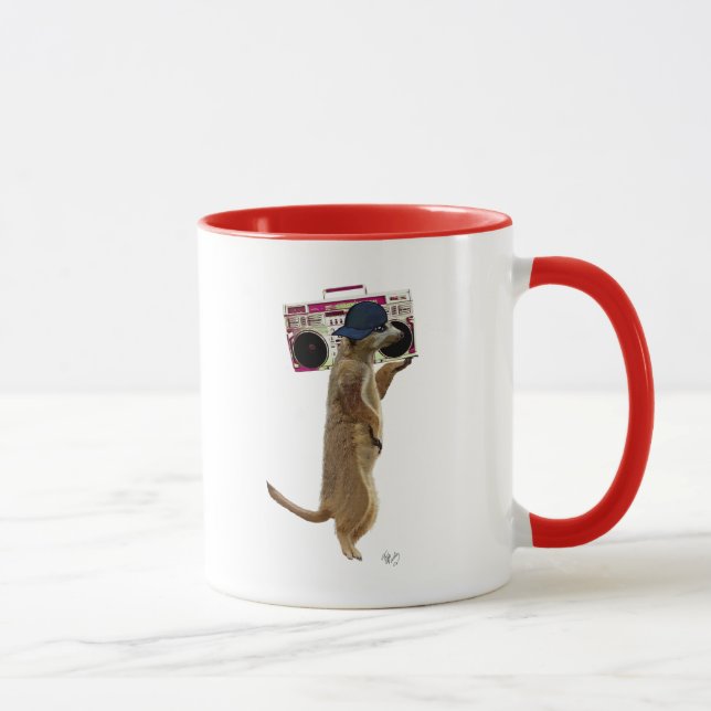 Mug Meerkat avec Boom Box Ghetto Blaster 2 (Droite)
