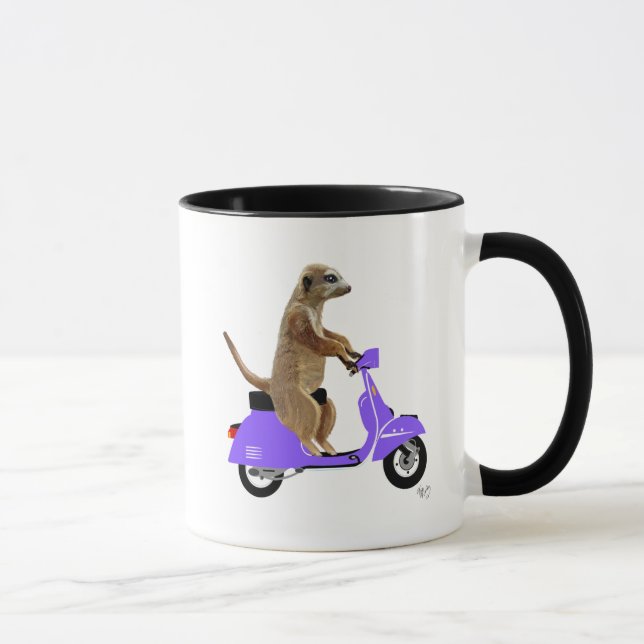 Mug Meerkat sur Lilac Moped (Droite)