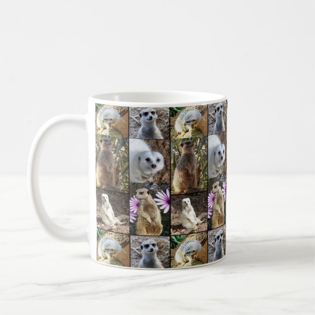 Mug Meerkats Sur Un Collage Photo, (Gauche)
