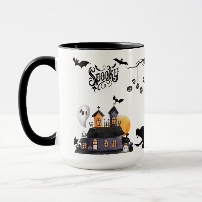 Mug Méfait au clair de lune noir & blanc (Gauche)