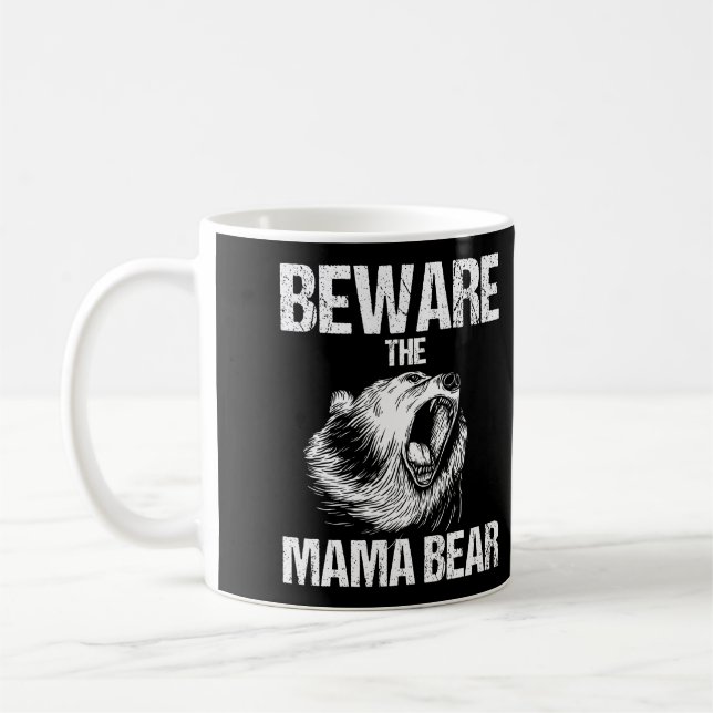 Mug Méfiez-Vous De La Mama Ours Drôle Mère L Manche (Gauche)