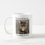 Mug Méfiez-vous de My Cat Funny Rude<br><div class="desc">Cette tasse drôle et sarcastique ajoute une touche d'humour à votre journée. Parfait pour les amoureux de les chats,  c'est un ajout amusant et décalé à votre collection.</div>