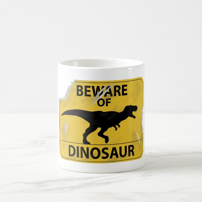 Mug Méfiez-vous du Dinosaur (endommagé) (Centre)