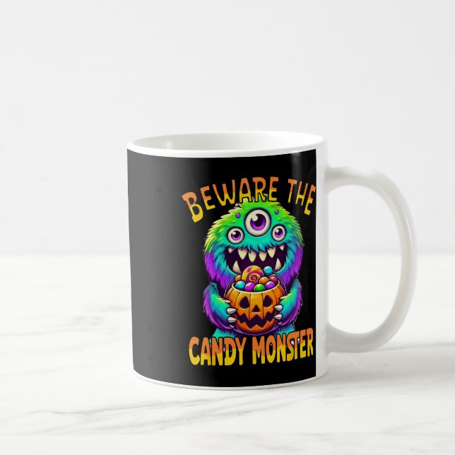Mug Méfiez-vous du mignon monstre d'Halloween Candy (Droite)