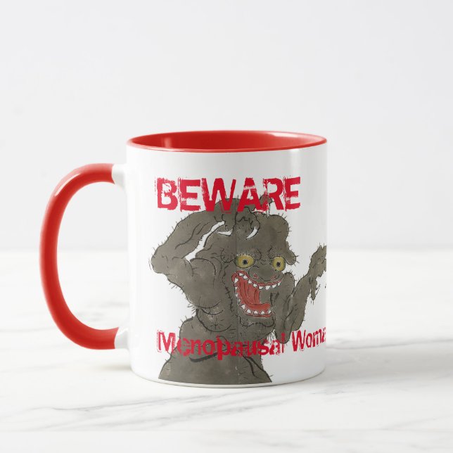 Mug Méfiez-vous Menopausal Femme Funny Monster (Gauche)