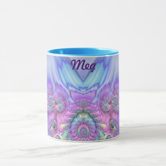 Mug MEG ~ GLOSSY 3D brillant rose violet bleu (Centre)