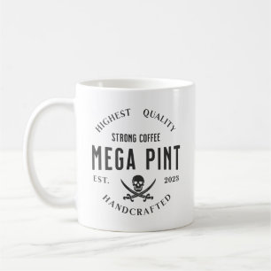Mug Mega Pint Strong Pirate Coffee Crâne et épées