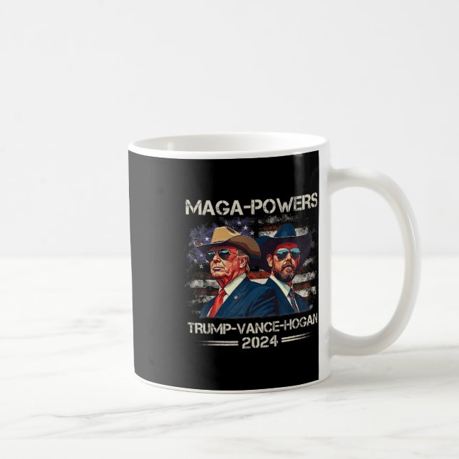 Mug Mega Powers Trump Vance Hogan 2024 Patriotic Funny (Droite)