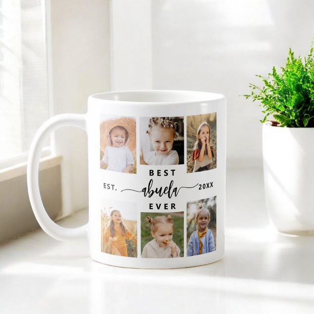 Mug Meilleur Abuela Ever - Collage photo pour petits e (Créateur téléchargé)