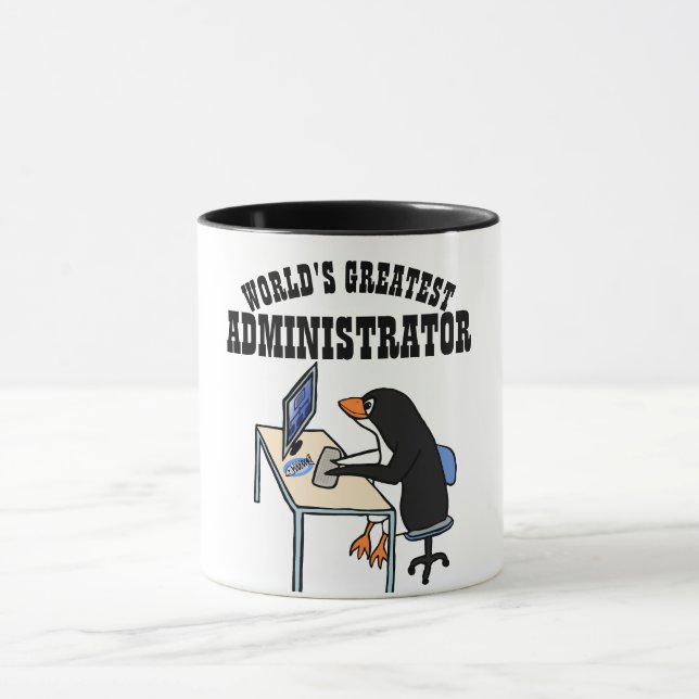 Mug Meilleur ADMINISTRATEUR ADMIN Cadeaux Penguin (Centre)