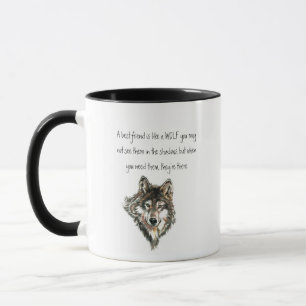 Mug Meilleur Ami Citation Inspirationnelle Wolf, Wolve