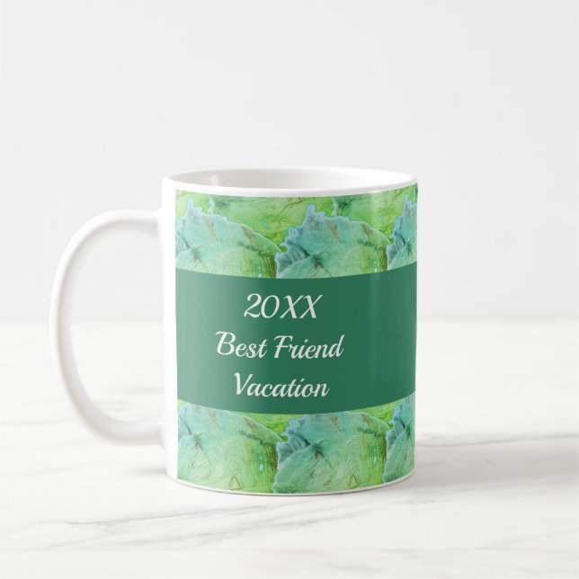 Mug Meilleur Ami Vacances Artistique Green Girls Trip (Gauche)