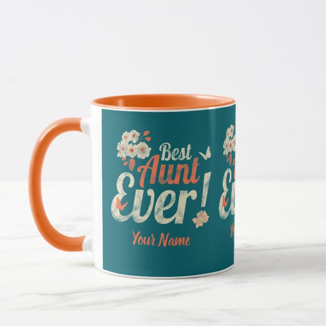 Mug Meilleur Aunt Ever Vintage Auntie Birthday Godmoth (Gauche)