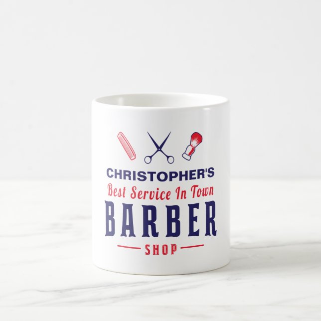 Mug Meilleur Barber Retro Monogramme Vintage (Centre)