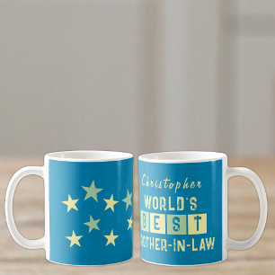 Mug Meilleur beau-frère du monde nom étoiles bleu