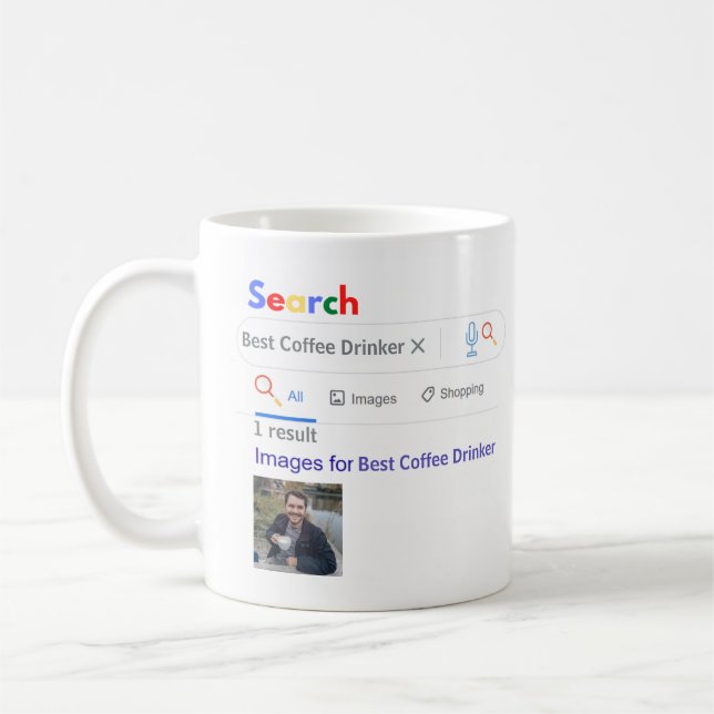 Mug MEILLEUR BOISSEUR DE CAFÉ GIft FUNNY RECHERCHE N1  (Gauche)