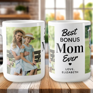 Mug Meilleur BONUS MOM Ever Personnalisé 2 Photo Step 