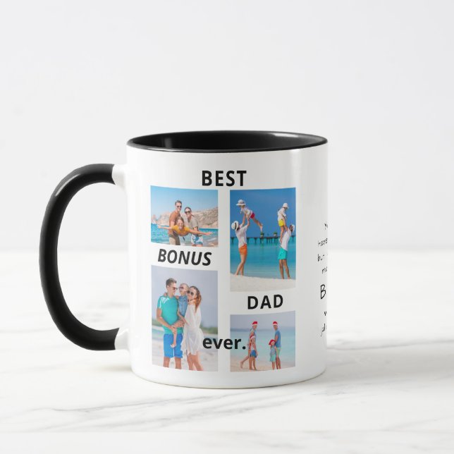 Mug Meilleur Bonus Papa Ever Stepdad 4 Fête des pères  (Gauche)