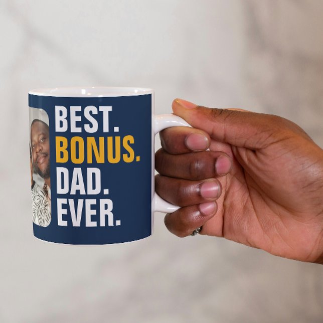 Mug Meilleur Bonus Personnalisé Papa Jamais Stepfather (Personalized Best Bonus Dad Ever Stepfather Coffee Mug from Ricaso. For the best Stepdad ever)