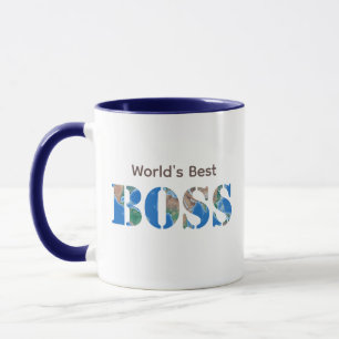 Mug Meilleur Boss du monde personnalisé, Carte physiqu