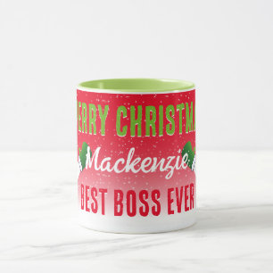 Mug Meilleur Boss jamais avec Snowman à Noël