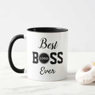 Mug Meilleur Boss jamais avec un logo d'affaires rond