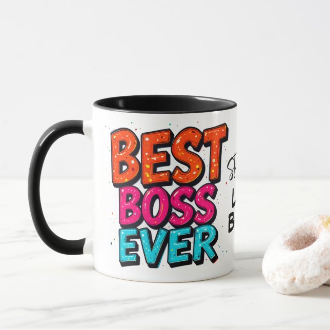 Mug Meilleur Boss Jamais Lady Boss Graffiti (Avec donut)