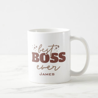 Mug Meilleur Boss Jamais Personnalisé Lettres Brown
