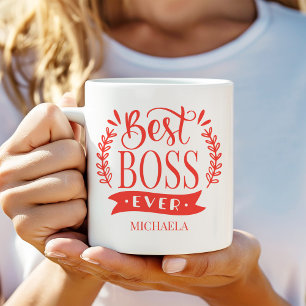 Mug Meilleur Boss jamais personnalisé Wreath