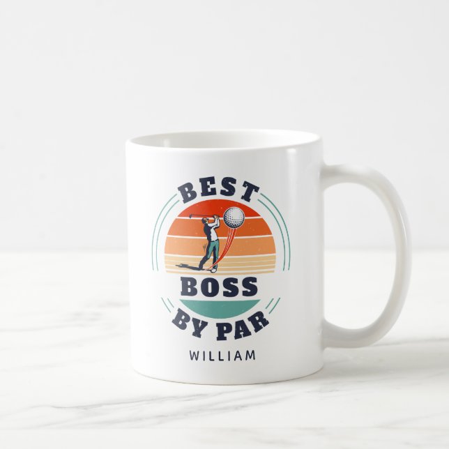 Mug Meilleur Boss Par Par Custom Retro Golf Employeur (Droite)
