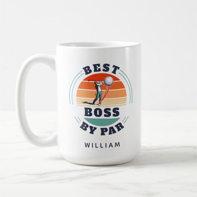 Mug Meilleur Boss Par Par Custom Retro Golf Lover Empl (Gauche)