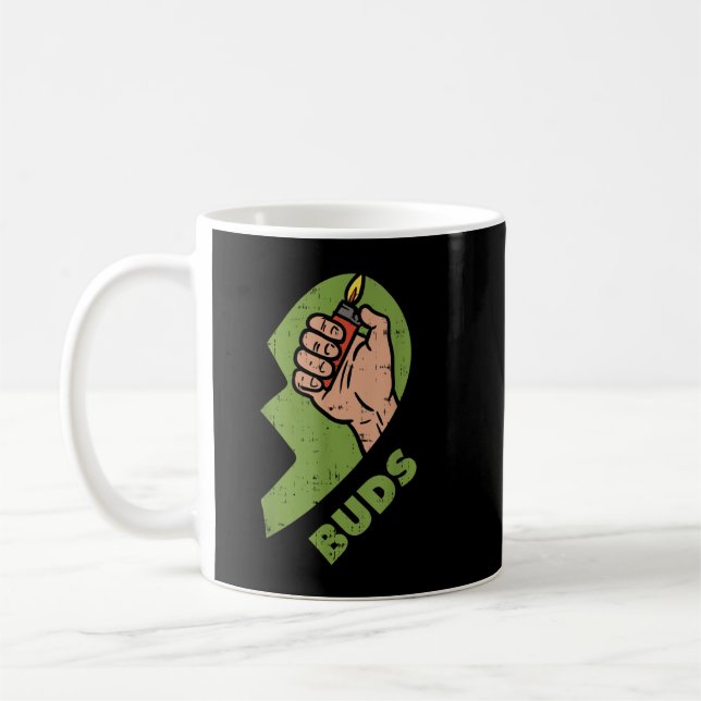 Mug Meilleur Buds Matching Couple Plus Léger Stoner Fr (Gauche)