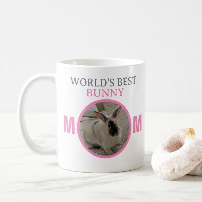 Mug Meilleur Bunny Maman Photo Café M (Avec donut)