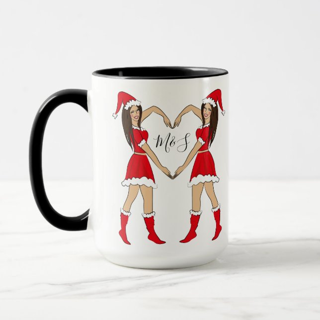 Mug Meilleur cadeau d'ami Deux filles brunes (Gauche)