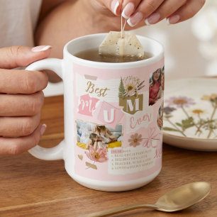 Mug Meilleur Cadeau de Collage de Photos pour Maman po