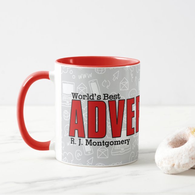 Mug Meilleur cadre publicitaire du monde drôle avec no (Avec donut)